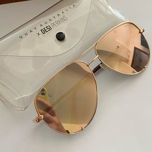 Desi x Quay High Key Sunglasses in Gold
